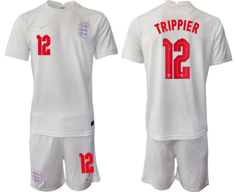 Men 2022 World Cup National Team England home white #12 Soccer Jersey